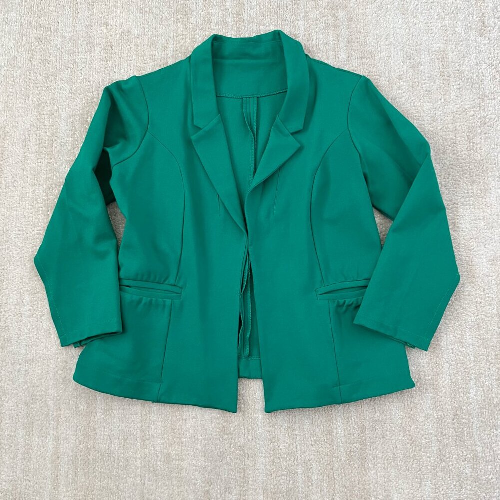 3 for $6 Green Stretch Blazer Jacket Career Work Office